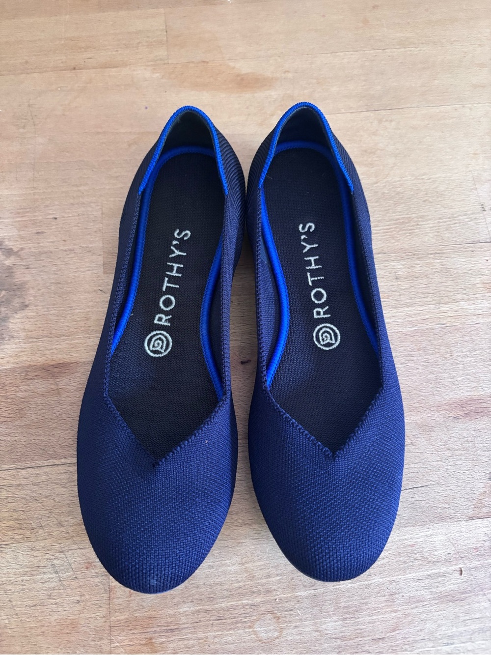 Rothy's Navy Blue Knit Ballet Flats